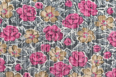 イタリア 輸入生地<BR>ウール・ナイロン・モスリン<BR>花柄・プリント<BR>10cm単位 生地・布(f262b)