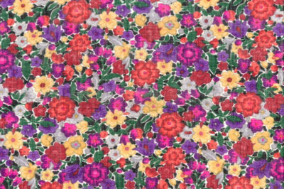 イタリア 輸入生地<BR>ウール・ナイロン・モスリン<BR>花柄・プリント<BR>10cm単位 生地・布(f238)