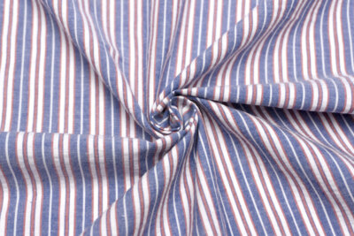 日本 <BR>ピュアコットン・シアサッカー<br>先染めストライプ<BR>20cm 生地・布(100ar)