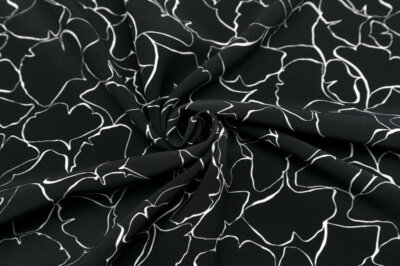 イタリア 輸入生地<BR>【H.B.】<BR>ストレッチ・ヴィスコース<BR>イチョウ・プリント<BR>10cm単位 生地・布(3261mr)