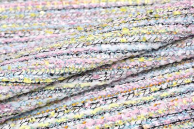 輸入生地 ツイード【WISE NATIONS/ワイズ・ネーションズ】OPERAシャネルツイードシンセ素材ファンシーツイード10cm単位 生地・布(nw175tv)