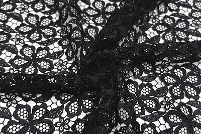 イタリア製<BR>ヴィスコース100%<BR>ケミカル・レース<br>フラワー・モチーフ<br>スカラップ仕上げ<BR>10cm単位（スカラップ2つ分） 生地・布(3759mr)