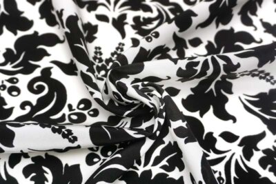 イタリア 輸入生地<BR>【ETR】<BR>ピュアシルク・デシン<br>アラベスク・プリント<BR>10cm単位 生地・布(3772mr)