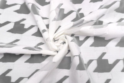 イタリア 輸入生地<BR>ウール・ブレンド<br>ハウンドトゥース・オパールプリント<br>10cm単位 生地・布(3841mr)