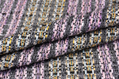 輸入生地 ツイード<br>【WISE NATIONS/ワイズ・ネーションズ】ARIA<br>シャネルツイード<br>コットン・ブレンド<br>ファンシーツイード<br>10cm単位 生地・布(nw188tv)