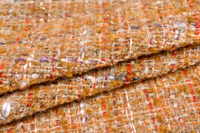 輸入生地 ツイード<br>【WISE NATIONS/ワイズ・ネーションズ】<br>ARIA<br>シャネルツイード<br>ウール・ブレンド<br>ファンシーツイード<br>10cm単位 生地・布(nw232)