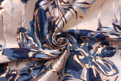 輸入生地 ジャカード <br>【WISE NATIONS/ ワイズ・ネーションズ】<br> CONCERTO<br>フローラル・ジャカード<br>シンセ素材<br>10cm単位 生地・布(NW247EG)