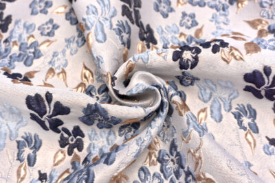 輸入生地 ジャカード 【WISE NATIONS/ ワイズ・ネーションズ】 CONCERTOフローラル・フクレシンセ素材10cm単位 生地・布(NW251EG)