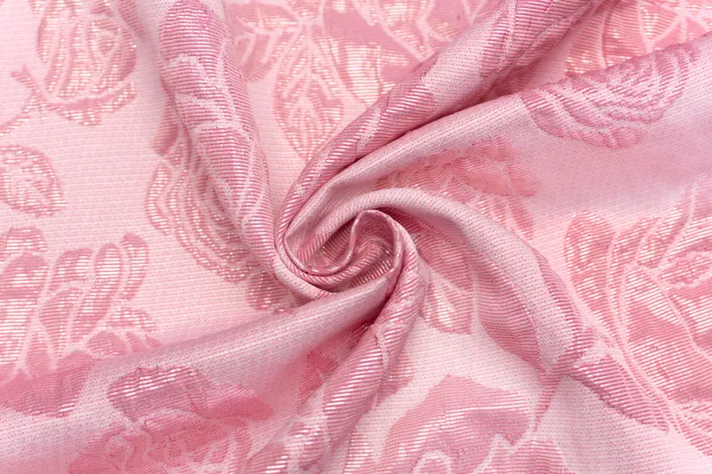 【大判】フランスアンティーク　ジャガード織り　ジャカード　生地　サーモンピンク 輸入生地 ジャカード 【WISE NATIONS/ ワイズ・ネーションズ