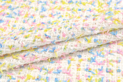 輸入生地 ツイード<BR>【WISE NATIONS/<BR>ワイズ・ネーションズ】<BR>OPERA<BR>シャネルツイード<BR>シンセ素材<BR>ファンシーツイード<BR>10cm単位 生地・布(nw271tv)