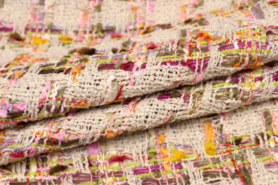 輸入生地 ツイード<br>【WISE NATIONS/ワイズ・ネーションズ】<br>OPERA<br>シャネルツイード<br>コットン・ブレンド<br>ファンシーツイード<br>10cm単位 生地・布(nw282tv)