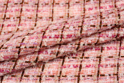 新バージョン輸入生地 ツイード【WISE NATIONS/ ワイズ・ネーションズ】ARIAシャネルツイードコットン・ブレンドファンシーツイード10cm単位 生地・布(NW102)