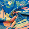 イタリア製 <BR>ピュアシルク・デシン<BR>フローラル・プリント<BR>シングル幅<BR>30cmから10cm単位 生地・布(F705)