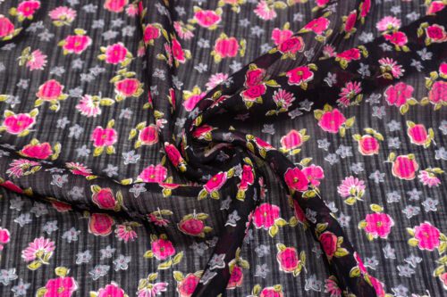 イタリア製 <BR>ウール・モスリン<br>フローラル・プリント<BR>30cmから10cm単位 生地・布(f813) (複製)