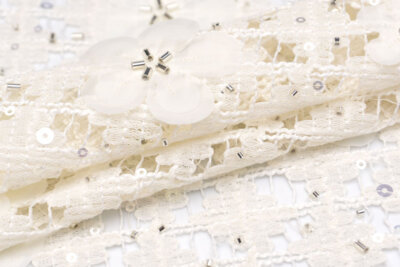 輸入生地 ツイード<br>【WISE NATIONS/ワイズ・ネーションズ】<br>OPERA<br>シャネルツイード<br>シンセ素材<br>エンブロイダリー調ファンシーツイード<br>10cm単位 生地・布(nw329tv)