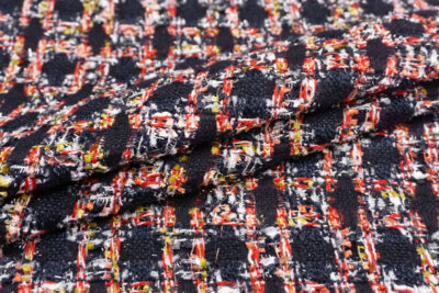 輸入生地 ツイード<br>【WISE NATIONS/ワイズ・ネーションズ】<br>ARIA<br>シャネルツイード<br>リネン・ウールブレンド<br>ファンシーツイード<br>10cm単位 生地・布(nw331tv)