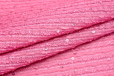 輸入生地 ツイード<br>【WISE NATIONS/ワイズ・ネーションズ】<br>ARIA<br>シャネルツイード<br>シンセ素材<br>ファンシーツイード<br>10cm単位 生地・布(nw318tv)