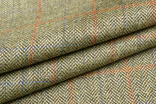 イタリア 輸入生地<BR>【BRB】<BR>ウール・シルク<BR>ツイード<BR>10cm単位 生地・布(1441m)