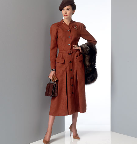 英語版<BR>VOGUE PATTERNS/ヴォーグ・パターンズ<br>VOGUE VINTAGE MODEL/ヴォーグ・ヴィンテージモデル<br>コートワンピース型紙(p-vg607)