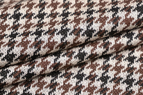 スペイン 輸入生地<BR>【MATIAS/マティアス】<BR>シンセブレンド・ジャージー<BR>ハウンドトゥース<BR>10cm単位 生地・布(1961mr)