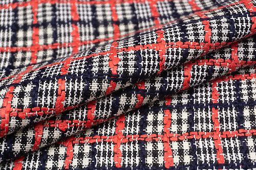 イタリア 輸入生地<BR>【T.B.】<BR>コットン・ウール<BR>ハウンドトゥース<BR>10cm単位 生地・布(3518mr)