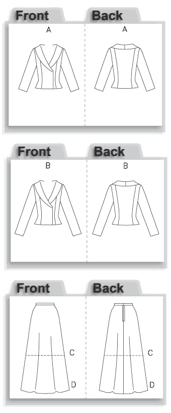 英語版<BR>VOGUE PATTERNS/ヴォーグ・パターンズ<br>VERY EASY VOGUE/初心者の方向け<BR>トップ+スカート 型紙(p-vg684) - 画像 (2)