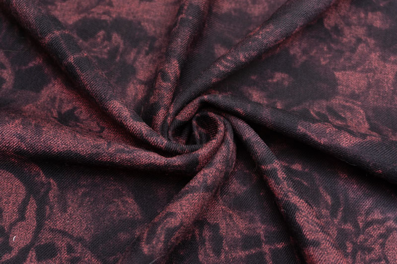 イタリア 輸入生地<BR>ピュアウール・ツイル<BR>ローズxチェック・プリント<BR>10cm単位 生地・布(fw176) - 画像 (2)