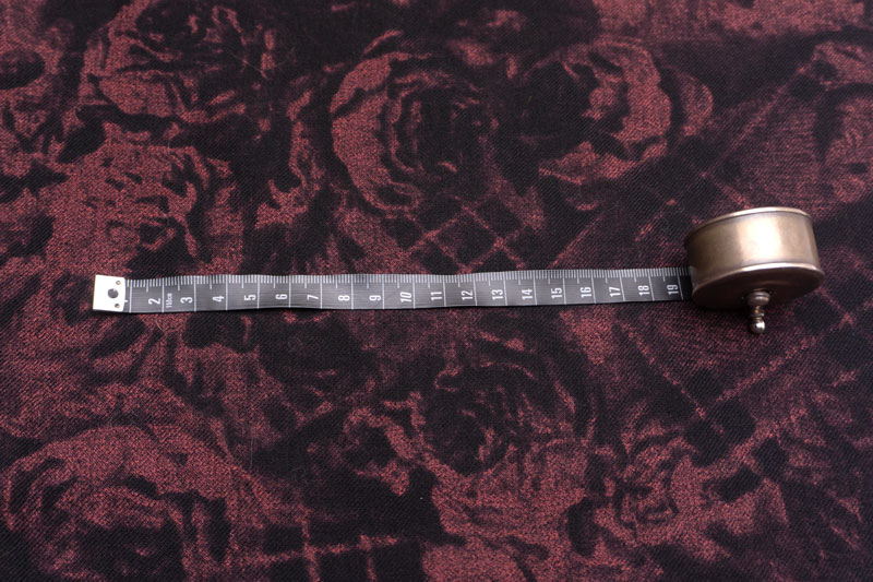 イタリア 輸入生地<BR>ピュアウール・ツイル<BR>ローズxチェック・プリント<BR>10cm単位 生地・布(fw176) - 画像 (3)