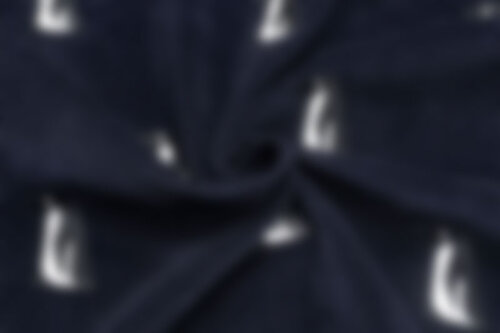 イタリア 輸入生地 <br>【T.M.社】<br>ストレッチコットン・コーデュロイ<br>ペンギン・エンブロイダリー<br>10cm単位(3442MR)