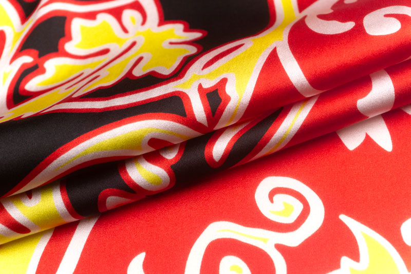 【訳あり品】<br>イタリア 輸入生地<br>【B.B.】<BR>ピュアシルク・サテン<BR>エキゾティック・プリント<BR>10cm単位 生地・布(3903m) - 画像 (3)