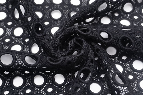 イタリア 輸入生地<BR> 【A.F.】<BR>ピュア・コットン<BR>ケミカル・レース<BR>両端ブレード仕上げ<BR>10cm単位 生地・布(3431mr)