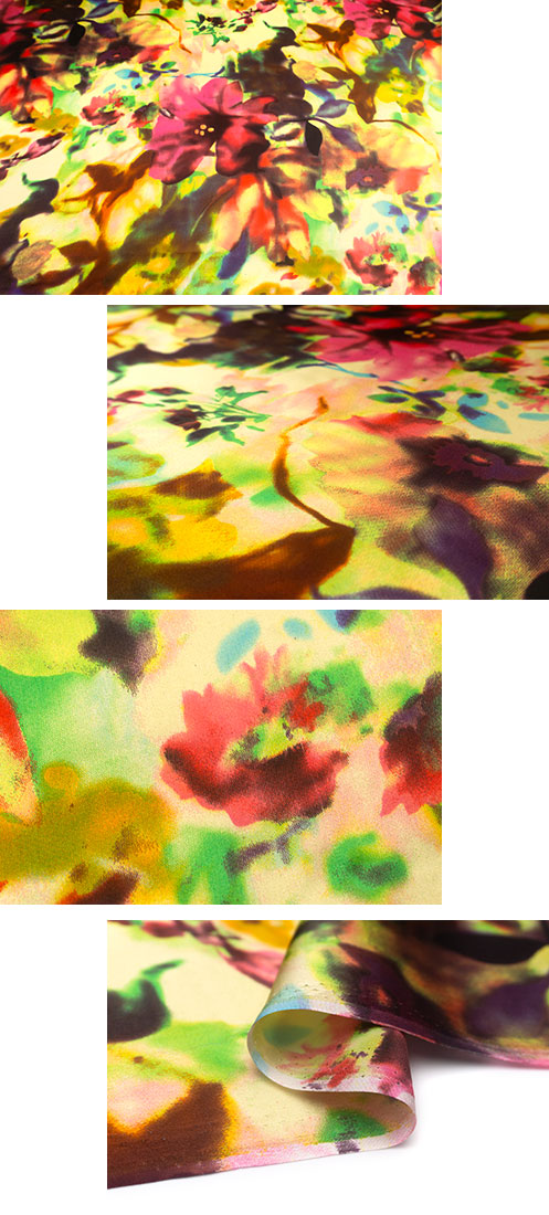 イタリア 輸入生地<br>【B.B.】<BR>ピュアシルク・サテン<BR>フローラル・プリント<BR>10cm単位 生地・布(3506an) - 画像 (4)