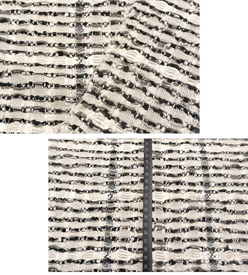 イギリス 輸入生地 ツイード<BR>【LINTON/リントン】<BR>シルク・コットン・ブレンド<BR>ファンシーツイード生地<BR>10cm単位(ex617) - 画像 (5)