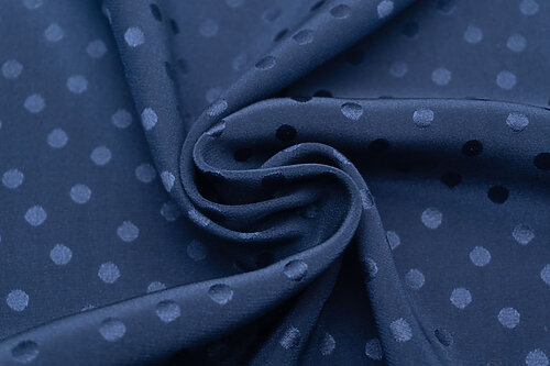 イタリア 輸入生地<br>ピュアシルク・バックサテン<BR>地織りドット<BR>10cm単位 生地・布(f224)