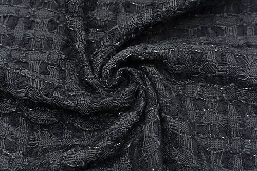 イギリス 輸入生地 ツイード<BR>【LINTON/リントン】<BR>コットン・シルク・ブレンド<BR>ファンシーツイード生地<BR>10cm単位(ex616)